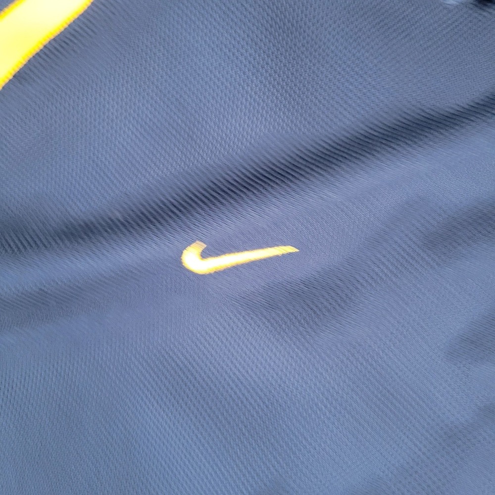 Nike Polo Shirt Men XXL Navy Michigan Wolverines Dri-FIT Colorblock Short Sleeve - Picture 8 of 16